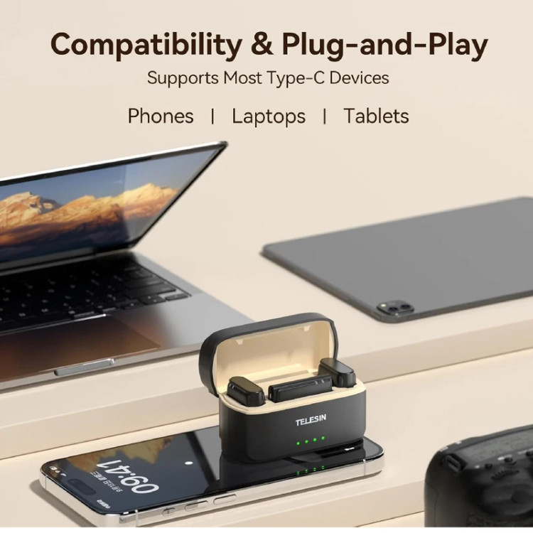 ست میکروفن بی سیم تلسین مدل P5-MCP-01 با درگاه اتصال Type-C