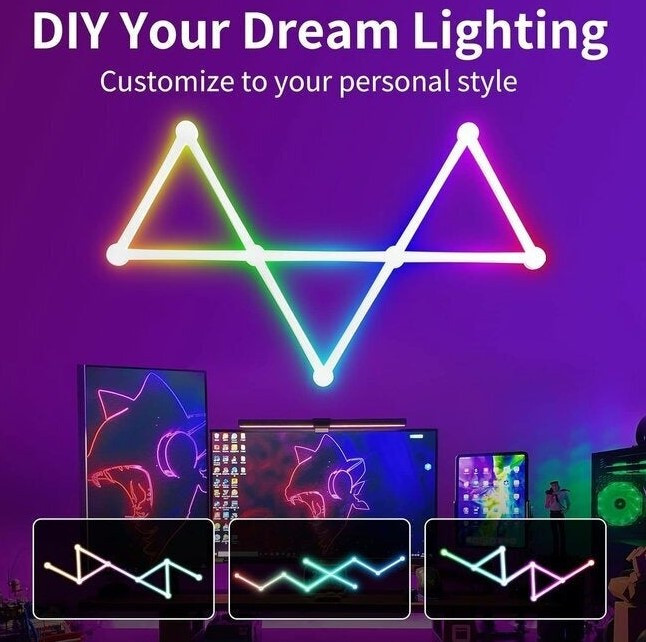 چراغ دیواری تزئینی RGB Symphony ۹ خط – نورپردازی داینامیک موزیکال