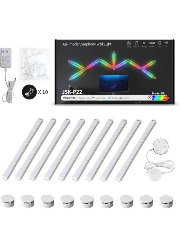 چراغ دیواری تزئینی RGB Symphony ۹ خط – نورپردازی داینامیک موزیکال