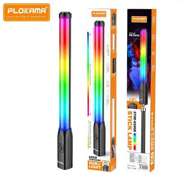 نور باتومی RGB قابل حمل Plokama VL-06 Pro – نور حرفهای برای فیلمبرداری