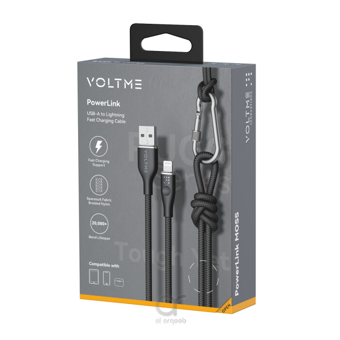 کابل شارژ و دیتا VOLTME Powerlink Rugg ATL – USB-A به Lightning ۱٫۲ متر
