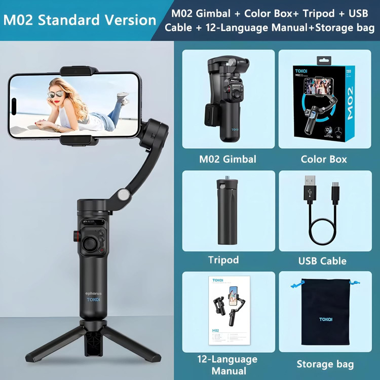 استابیلیزر گوشی موبایل توکی مدل M02 – لرزشگیر ۳ محوره حرفهای