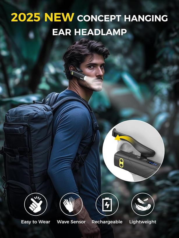 چراغ قوه گوشی شارژی Smiling Shark مدل Ear-Mounted LED Flashlight