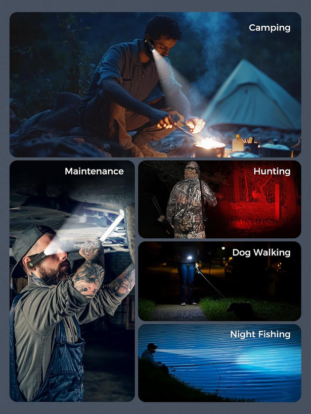 چراغ قوه گوشی شارژی Smiling Shark مدل Ear-Mounted LED Flashlight