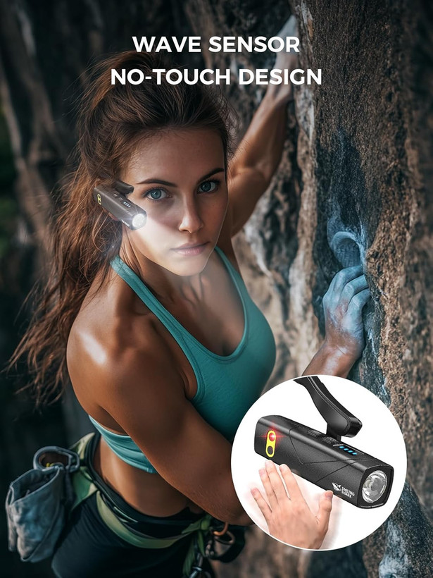 چراغ قوه گوشی شارژی Smiling Shark مدل Ear-Mounted LED Flashlight