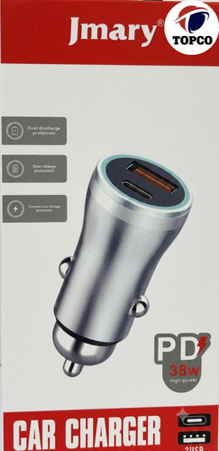شارژر فندکی جیمری با پورت USB-C و USB-A - توان PD 38 وات
