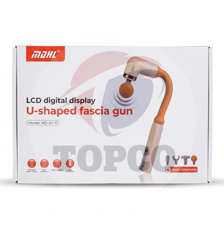 ماساژور دسته بلند MDHL مدل XY-11 | ۹ حالت ماساژ توربو، مناسب کل بدن - نارنجی دسته کرم