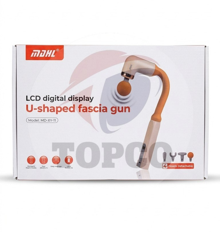 ماساژور دسته بلند MDHL مدل XY-11 | ۹ حالت ماساژ توربو، مناسب کل بدن - نارنجی دسته کرم