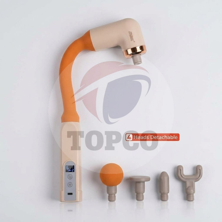 ماساژور دسته بلند MDHL مدل XY-11 | ۹ حالت ماساژ توربو، مناسب کل بدن - نارنجی دسته کرم