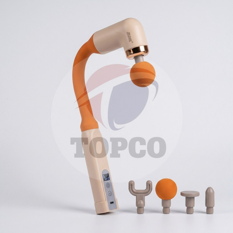 ماساژور دسته بلند MDHL مدل XY-11 | ۹ حالت ماساژ توربو، مناسب کل بدن - نارنجی دسته کرم