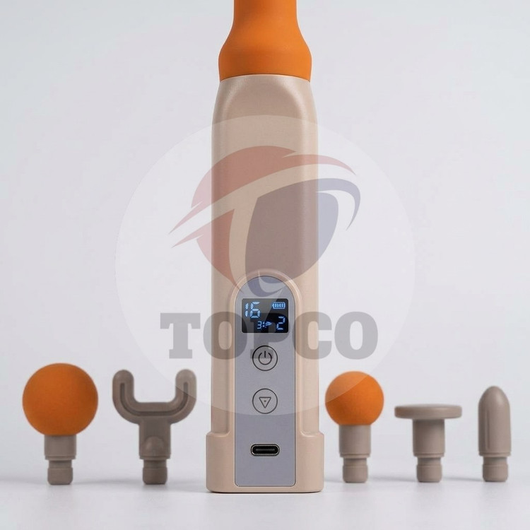 ماساژور دسته بلند MDHL مدل XY-11 | ۹ حالت ماساژ توربو، مناسب کل بدن - نارنجی دسته کرم