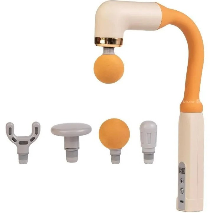 ماساژور دسته بلند MDHL مدل XY-11 | ۹ حالت ماساژ توربو، مناسب کل بدن - نارنجی دسته کرم